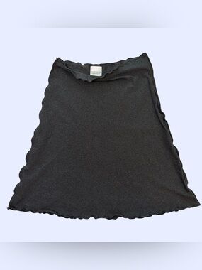 Haystacks Charcoal Grey A-Line Wavy Hem Skirt